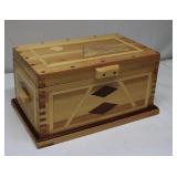Wood Jewelry Box 15"W 9"D 9"T