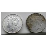 1896 & 1922 Morgan & Peace Silver Dollars