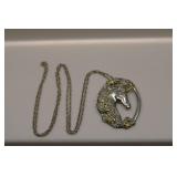 Gorham Silver Unicorn Pendant w Chain