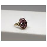 10K Gold Amethyst Diamond Ring size 8