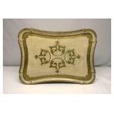 Italian Wood Painted Platter 22"x16"