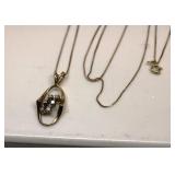 14K Gold Sapphire Pendant & Chain