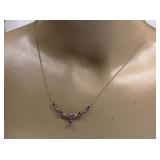 10K Gold Tanzanite & Saphire Pendant Necklace