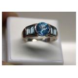 Vintage 925 Silver Topaz Ring size 8.5