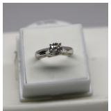 14 K White Gold Sapphire Ring size 6.5