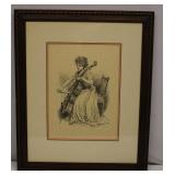 1987print Charles Dana Gibson Framed 19x23