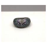 14K Gold Amethyst Diamond Topaz Ring size 7