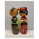Vintage Japanese Wooden Kokeshi dolls