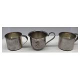 Vintage Sterling Silver Marked Child Cups set 3