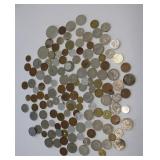Foriegn Coins Silver Copper Other Metal Assortment