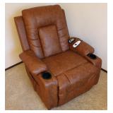 PU leather power lift recliner chair heat, massage