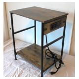 Side Table built in Powerstrip 16"W 12"D 24"T