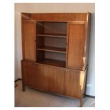 Mid Century Walnut China Cabinet 51"W 15"D 66"T