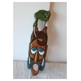 hand-carved wooden African whimsical design Mask