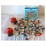 Vintage Smurf Houses Lunch Box Figures