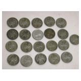 1940's Silver Nickles 21 Coins Lot