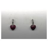10K White Gold Sapphire Earrings