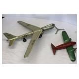 vintage tin litho toy airplanes 1950's