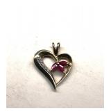 10K Ruby Diamond Pendant