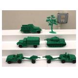 vintage green plastic military vehicle toys