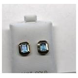 14K Gold 585 Topaz Earrings