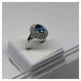 10K Gold Topaz & Diamond Ring