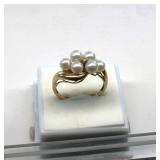 10K Pearl & Diamond Ring