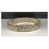 Vintage Engraved Sterling Silver Bracelet