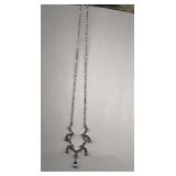 14K White Gold 1.50 TW Blue Topaz Necklace