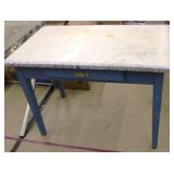 Antique Enamel Top Table 42'W 25'D 30'T