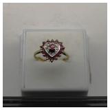 10K Gold Ruby Diamond Ring