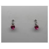 10 K White Gold Sapphire Earrings