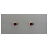 14K Gold Garnet Earrings