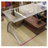 Glass Top Desk 48'W 28'D 30'T