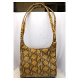 Franchi Leather Snakeskin Animal Print Hand Bag