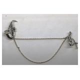 Vintage Jewelart Sterling Silver Double Broach