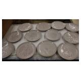 1970 Frankoma 1968 to 79 Christmas Plates