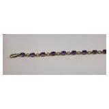 10K Gold Amethyst Bracelet