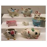 Vintage Pig Planters & Bank Lot