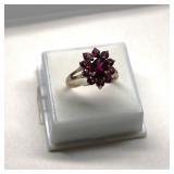 10K Gold Amethyst & Tourmaline Ring