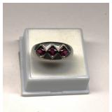 Vintage Sterling Silver 925 Garnet Ring
