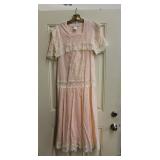 1980's Jessica McClintock Drop Waist Dress & Slip