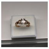 Vintage 14K Gold Sapphire Diamond Ring