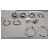 Sterling Silver Earrings Lot of 5 Pair