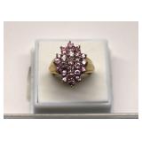 10K Gold Pink Sapphire Ring