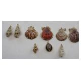 Gold Plated Sea Shell Pendants Lot