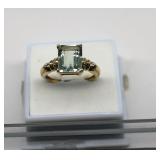 10K Gold 3.12 CT Prasiolite Ring
