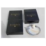 BOMBAY Mother Of Pearl Silver Caviar Plate set 3