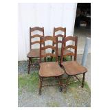 Vintage Wood Chairs set 4 Sturdy