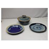 Stoneware Covered Bowl & Dishes Lot